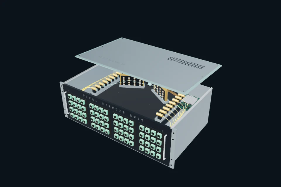 OCS 全光交換器 3D 結構預覽